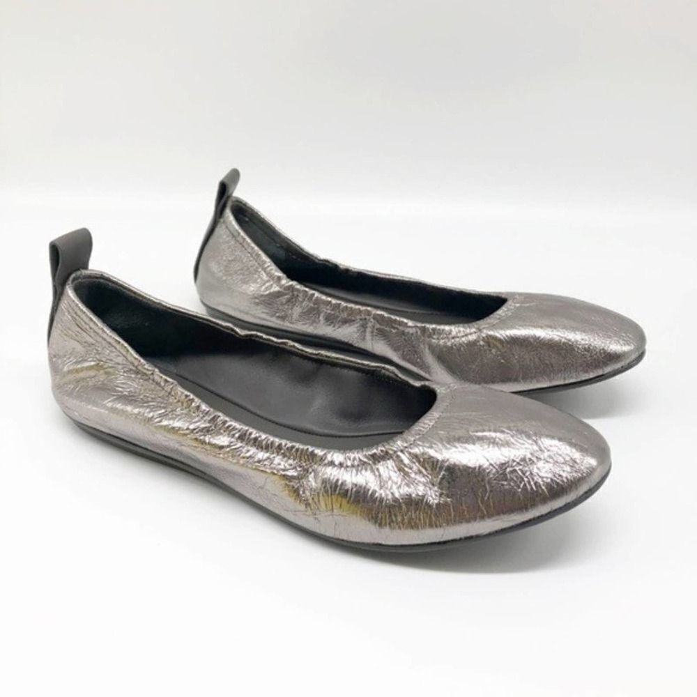 MERCEDES CASTILLO | Silver Carola Leather Ballet Flats | Women’s | 7.5 | NIB